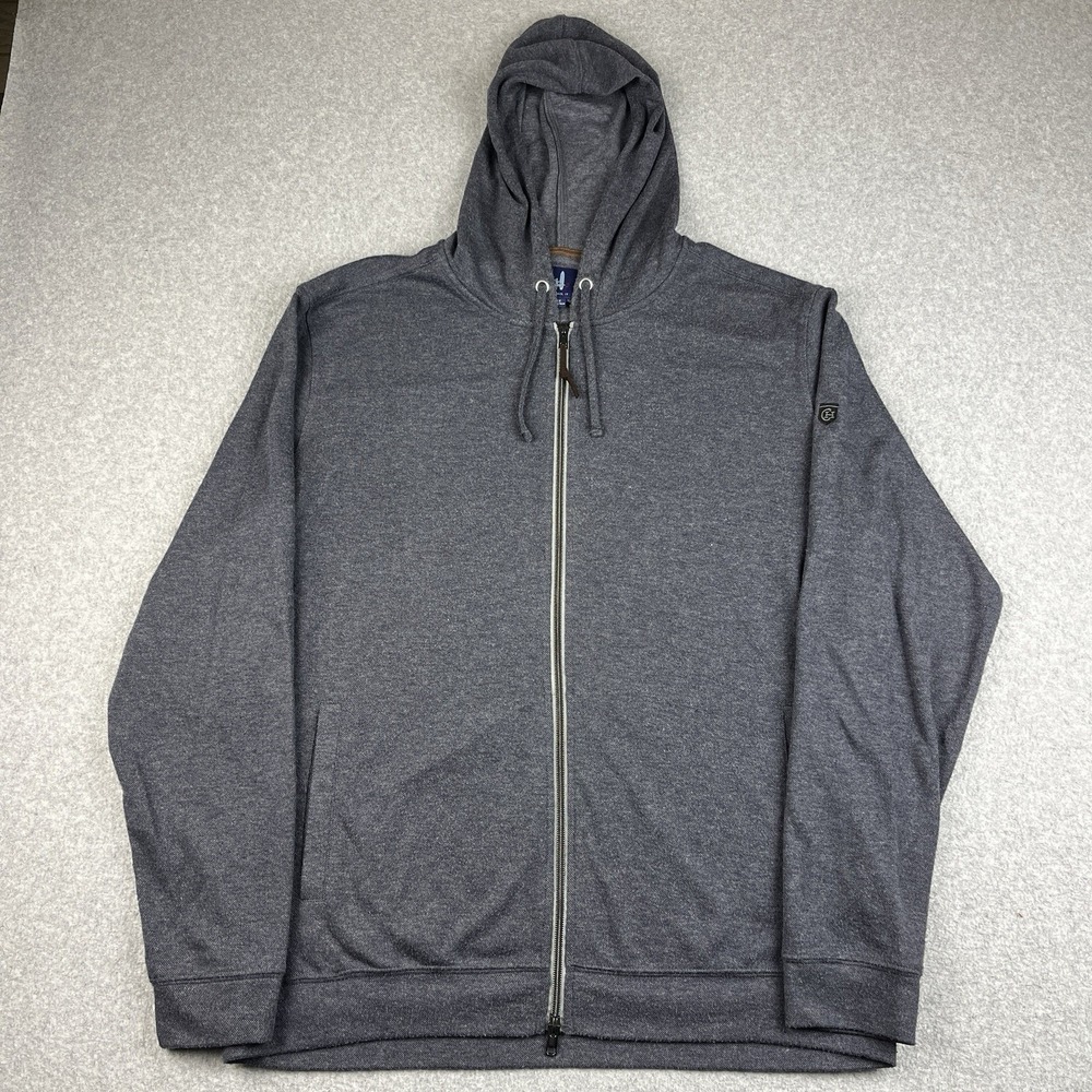 Johnnie-O Zip Hoodie Mens Large Charcoal Gray JMKO2130 Full Zip Sweatshirt